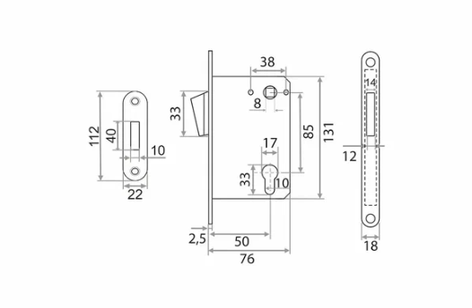 Защелка СХ8550ЕТ "TRODOS" (хром) 202161