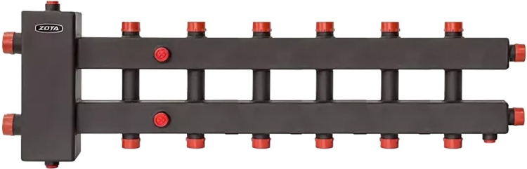 Гидроразделитель с коллектором горизонтальный,7 контуров,до 70кВт (180мм)