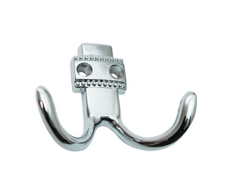 Крючок 2-х рожковый ZY-209B (хром) 302119