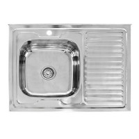 Мойка I-TECH квадратная накладная с сушилкой справа 800х600х180х0,8 мат.