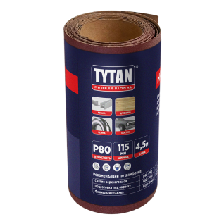 Наждачная бумага 115*4500мм Р80 TYTAN PROFESSIONAL