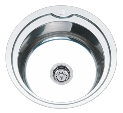 Мойка врезная.нерж.AQUATTRO 510*510*180*0.8 круглая глянец Q10-0014