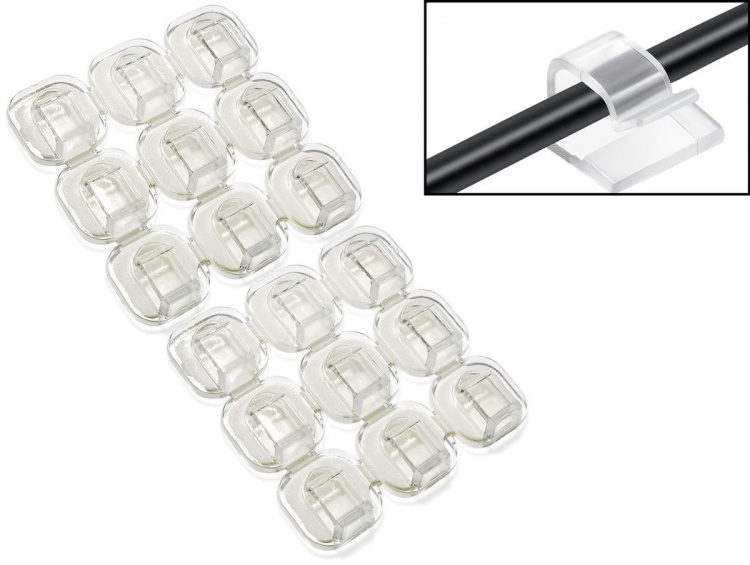 Крючки самоклеящ.18шт. для гирлянд и проводов А-888