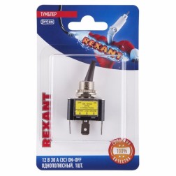 Тумблер 12V 30A ON-OFF однополюсной подсветка REXANT 06-0334-В