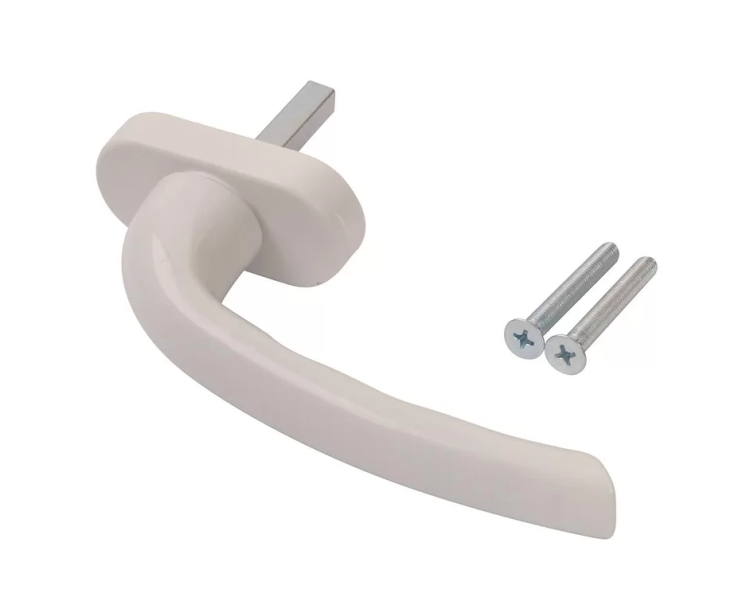 Ручка оконная алюм.35мм,белая,Луна аналог Хопа