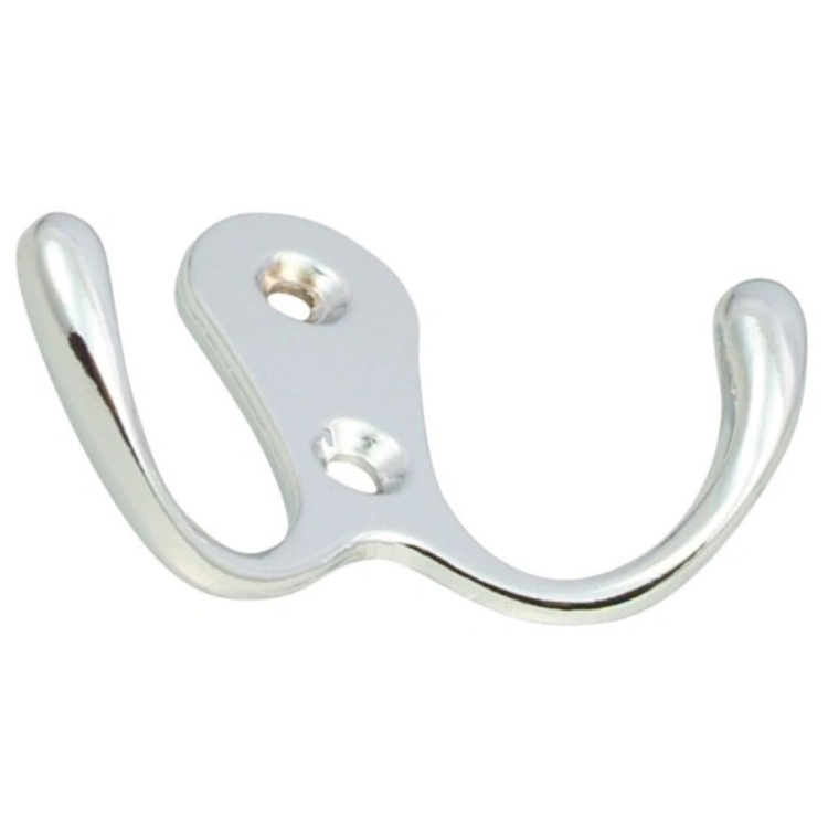 Крючок 2-х рожковый большой (серебро) 04.12.07/302039