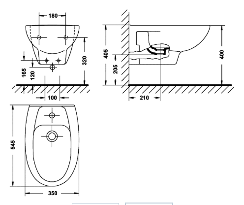 Биде подвесное Gala Elia