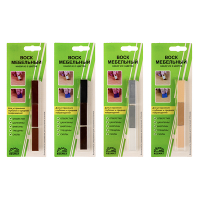 Мелки восковые для мебели 3шт. 12х1х1см 422-014