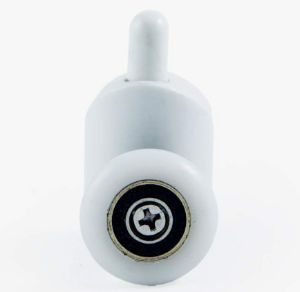 Ролик для душ. кабины одинарный с кнопкой DC1005N 23мм белый