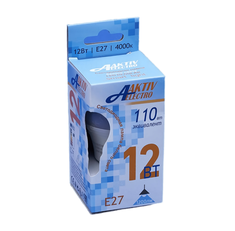 Лампа светодиодная LED-A60-Regular 12Вт ФИТО 220-240В E27 4000К 1200Лм (006739)