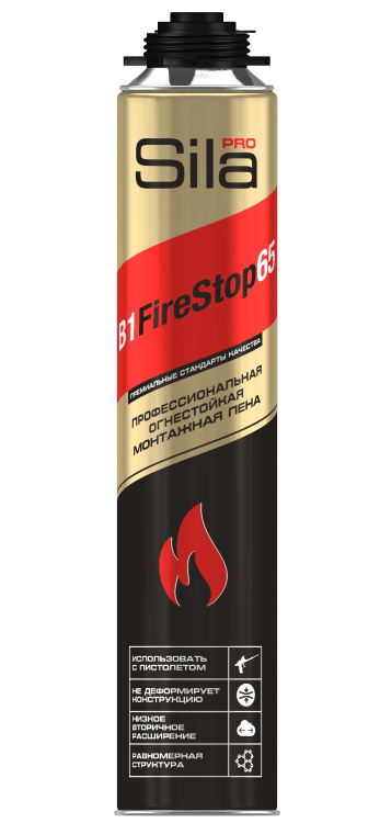 Пена монтажная Sila PRO B1 FIRESTOP огнестойкая 850мл