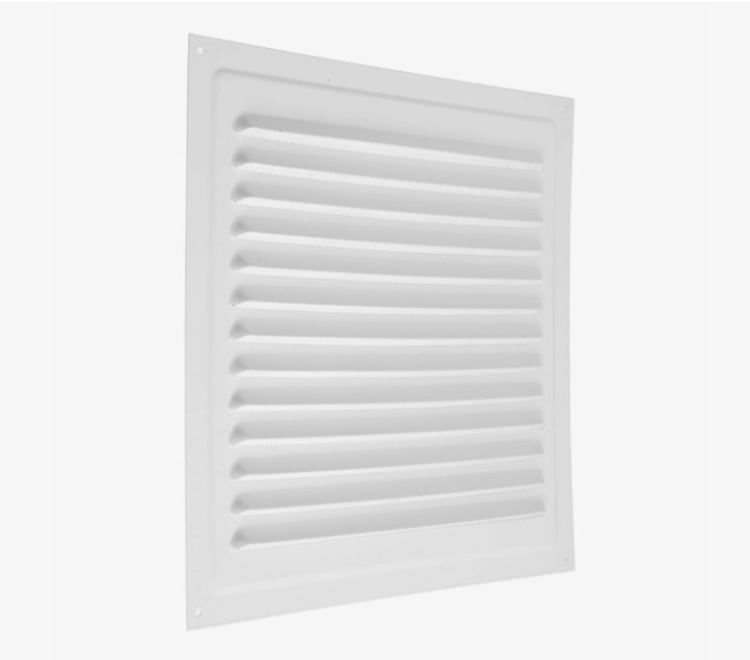 Решетка вентиляционная вытяжная 300х300 с сеткой белая 3030Р