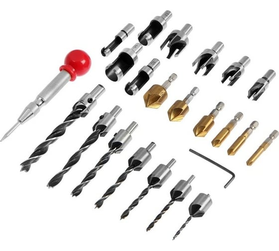 Набор сверл с зенковкой ТУНДРА 6-гр.хвостовик 23шт. 7139568