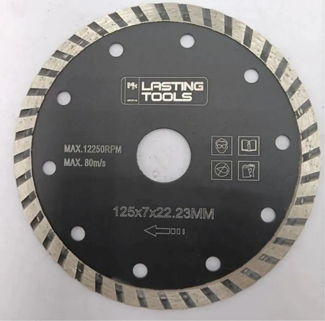 Диск алмазный отрезной TURBO 125х22,2 мм, сухая резка  LASTING TOOLS 25157