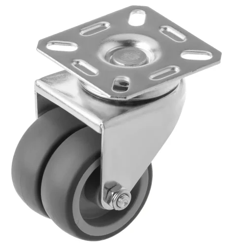 Колесо мебельное 50" сдвоенное серое,площадка,тормоз