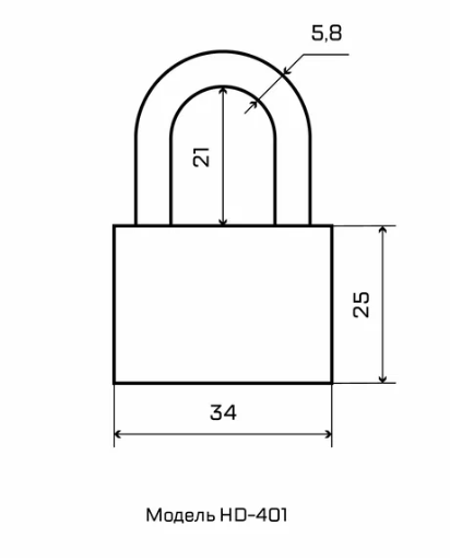 Замок навесной Стандарт HD-401L d.5,8мм 13890