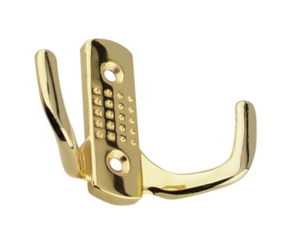 Крючок 2-х рожковый (золото точки) 6365