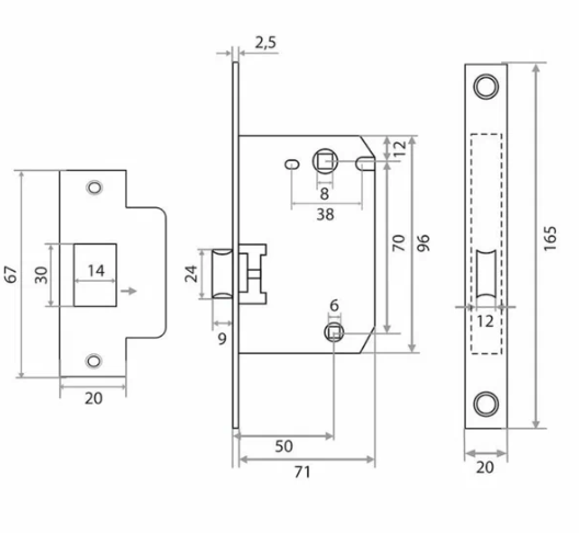 Защелка 2070WC "TRODOS" (хром) 202177