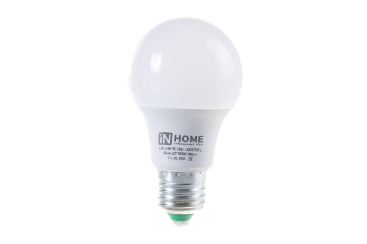 Лампа светодиодная LED-A60-VC 8Вт 230В Е27 4000К 720Лм IN HOME 024028