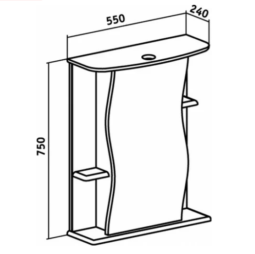 Шкаф зеркальный Домино Лилия 55 правый 134026