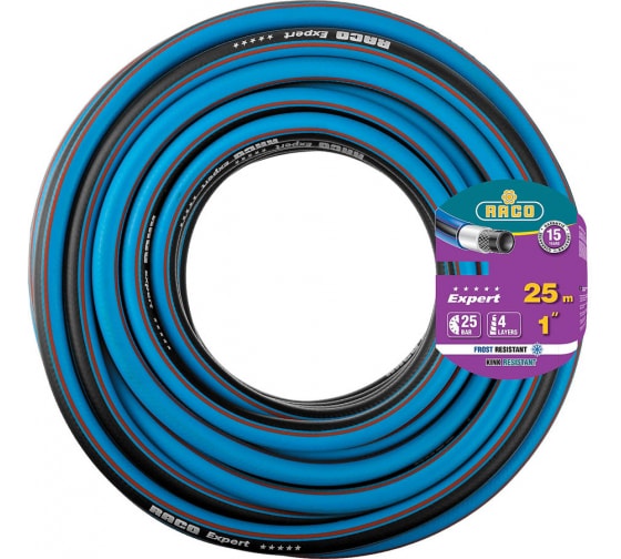 Шланг поливочный армиров. RACO EXPERT 25атм., 4х слойный, 1"х25м 40302-1-25_z01