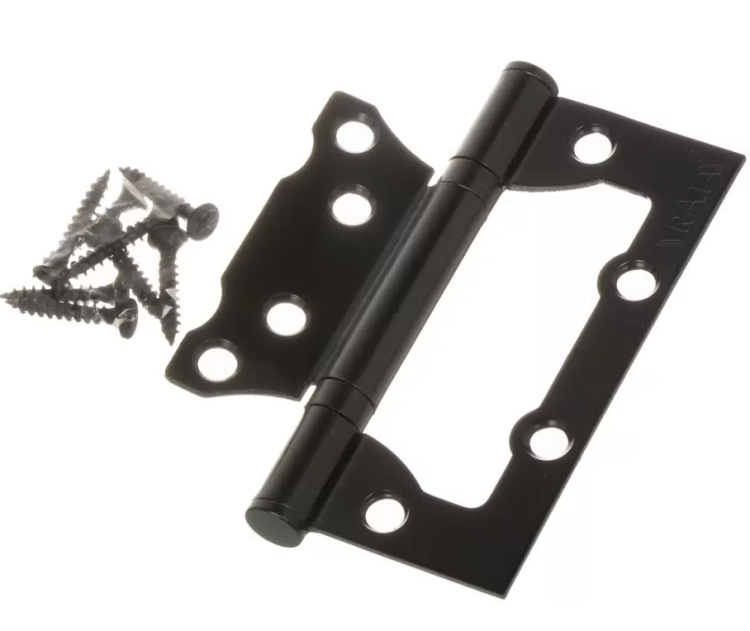 Петля накл. 100х75х2,0 без врезки б/к черный "VRATA" 208313