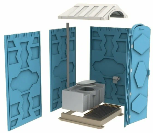 Кабина туалетная мобильная "Эконом" ( L116хd106хh242) 250л