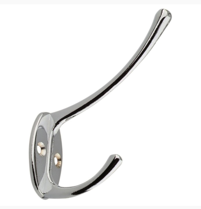 Крючок 2-х рожковый ZY-703В хром 302226