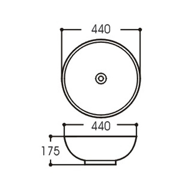 Раковина накладная AQUATEK 440*440*175/141963