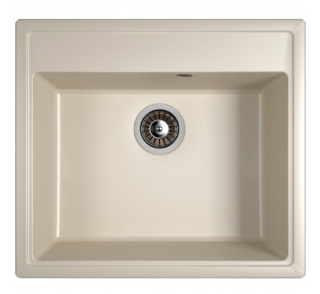 Мойка кухонная МС-10 бежевый металлик с сифоном 51-46