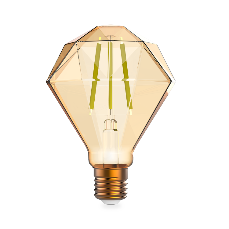 Лампа Gauss LED Filament Diamond E27 5W Golden 450lm 2400K 147802005