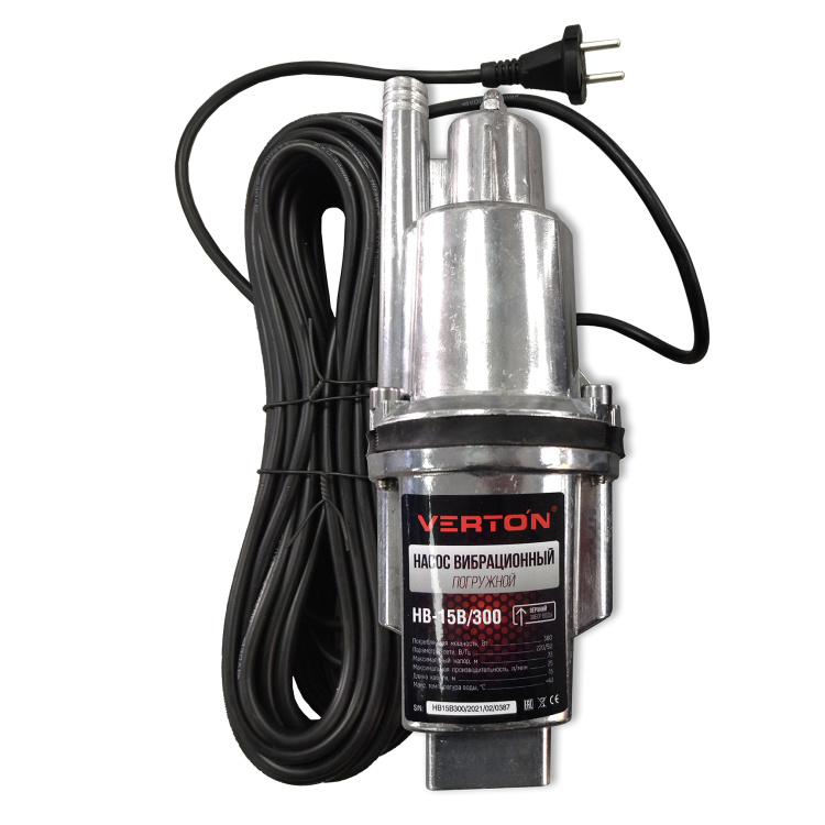Насос вибрационный Verton НВ-10Н/220 (220В, 220Вт, 10м D-76мм ниж.забор)