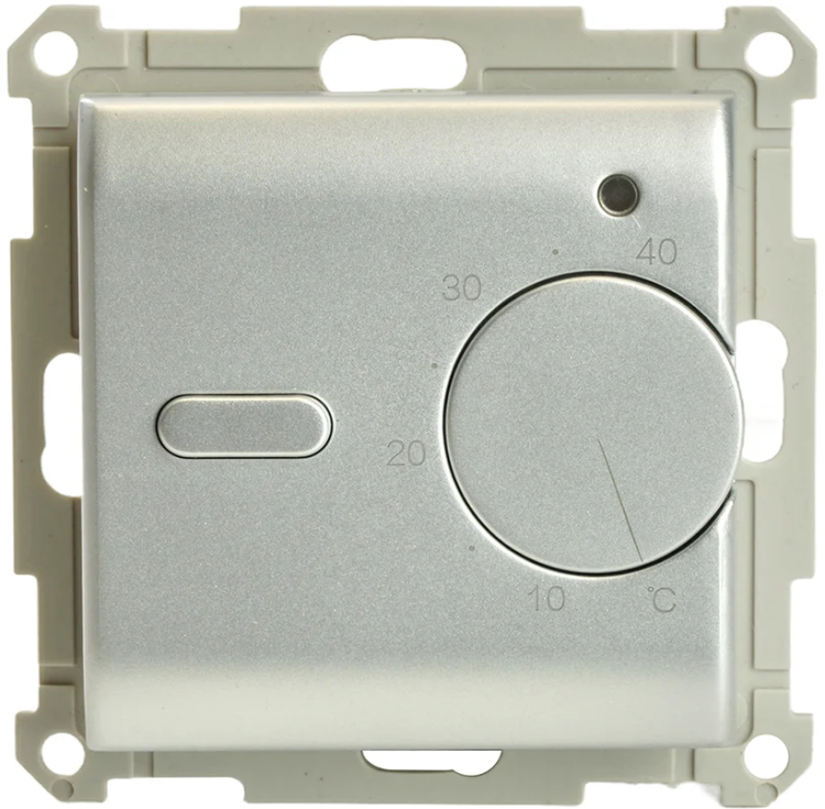 Терморегулятор для теплого пола механический 3500W Катрин серебро GLS00-7117-03