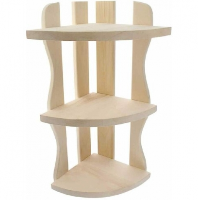 Полка угловая трехъярусная липа 26*65*26