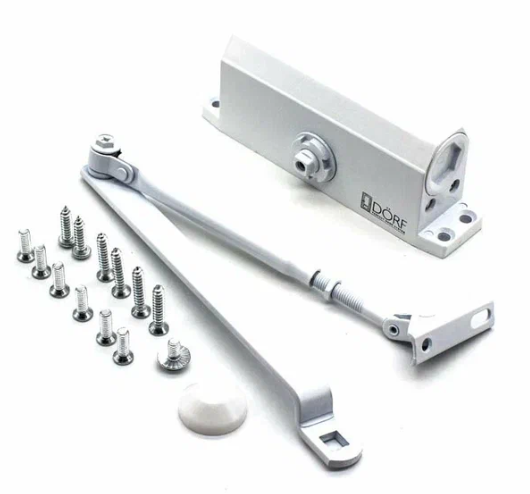 Доводчик дверной L-8223 до 80кг, белый DORF ECONOMY