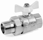 Кран шаровый   V&G 3/4" г/ш  Американка с самоуплотнением PN25 (белая бабочка)