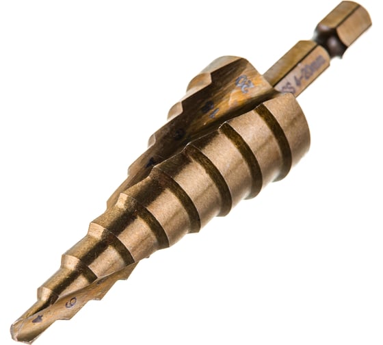 Сверло по металлу шаговое спиральное 4-20мм 9 ступеней Р6М5 "Hardcore" 144420