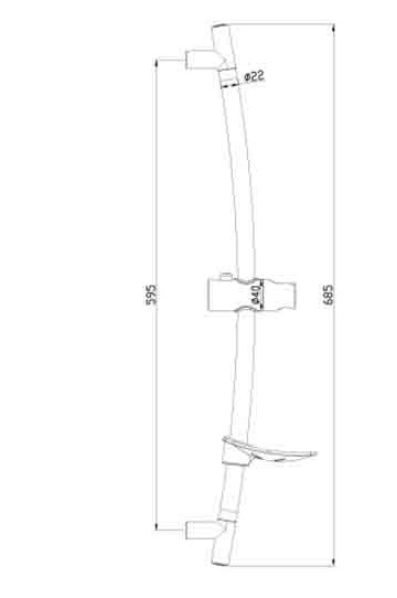 Стойка душевая 685 мм с круглой мыльницей, хром LM8064C/ 96731