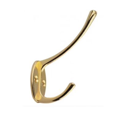 Крючок 2-х рожковый ZY-703A золото 302225