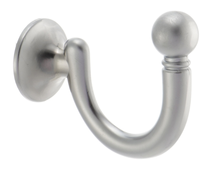 Крючок 1-х рожковый матовый хром 7255