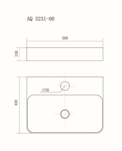 Раковина накладная AQUATEK 500*420*130 с отв.под смеситель 141962