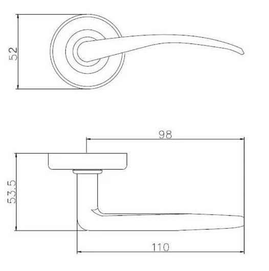 Ручка раздельная LM/AN R.H50.015 AB-6 бронза 45945