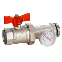 Кран шаровый с термометром 1