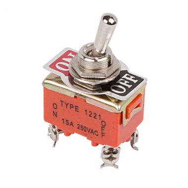 Тумблер 250V 15A ON-OFF 2-х полюсной (KN-201) REXANT 06-0326-B