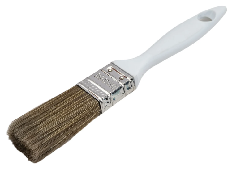 Кисть плоская 25*15мм пластик.ручка для лака  PROFI 730-025
