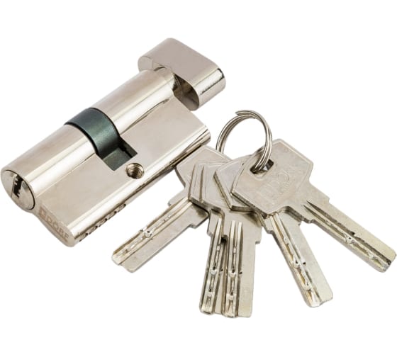 Цилиндр замка ключ/ барашек, компьютерный 5кл, никель 30*30 DORF