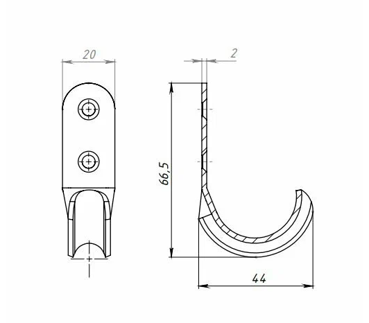 Крючок-вешалка №7 золото 04.50.01