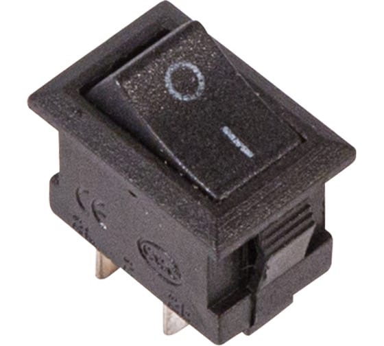 Выключатель клавишный 250V 3A ON-OFF черный Micro REXANT 36-2010