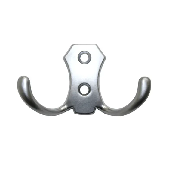 Крючок 2-х рожковый матовый хром 6315