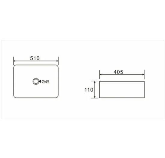 Раковина накладная KOLLER POOL KVADRO 51*40,5 152163